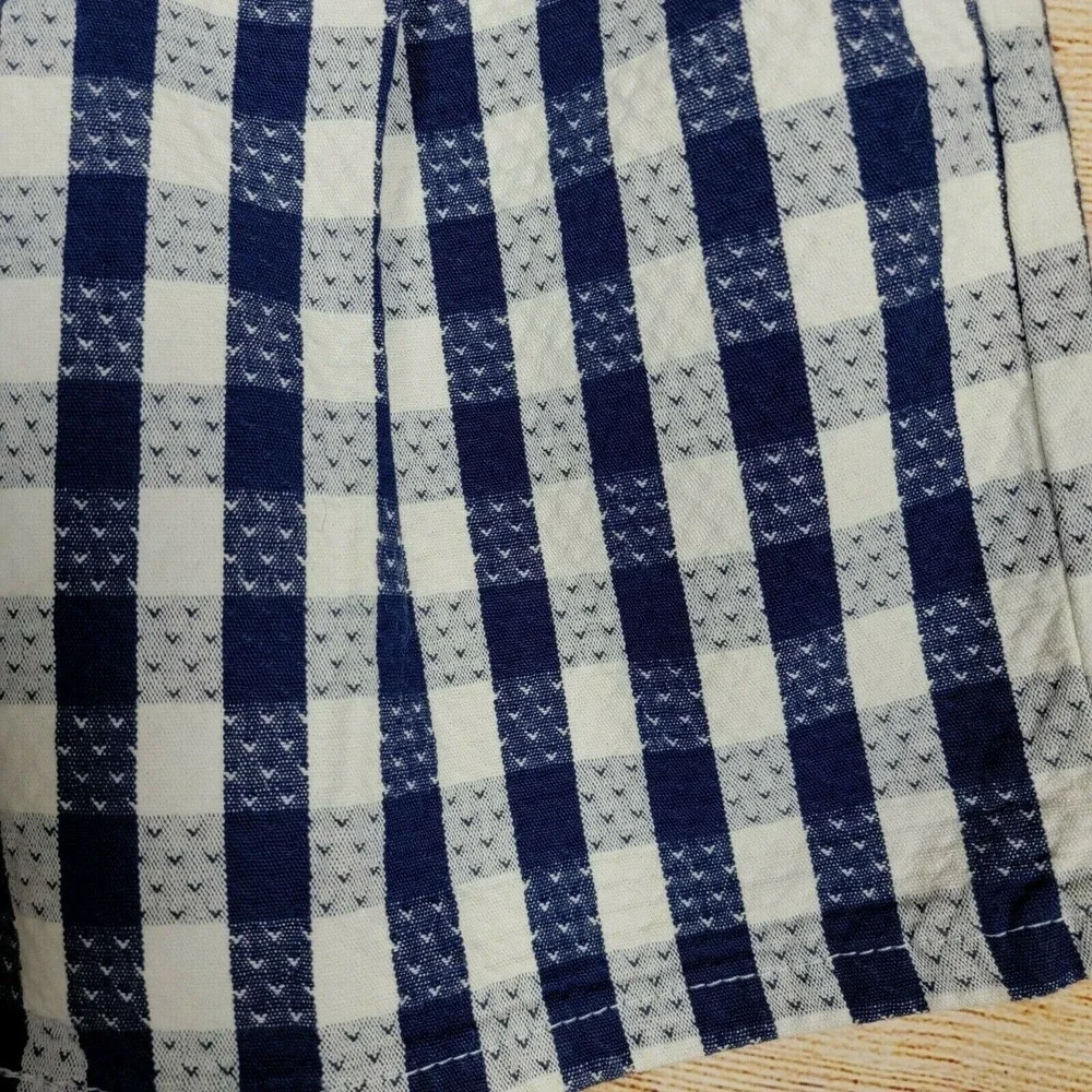 Vintage Lee Riders Shorts Girls Size 8 Loose Fit Blue White Plaid Belted 90s New